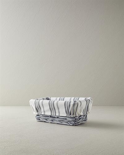 Coastal Straw Bread Basket 26x13 cm Gray