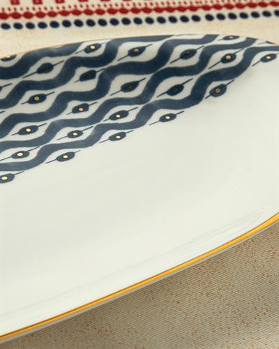 Coastal Bliss Плато Порцелан 37 см Син - Бял.