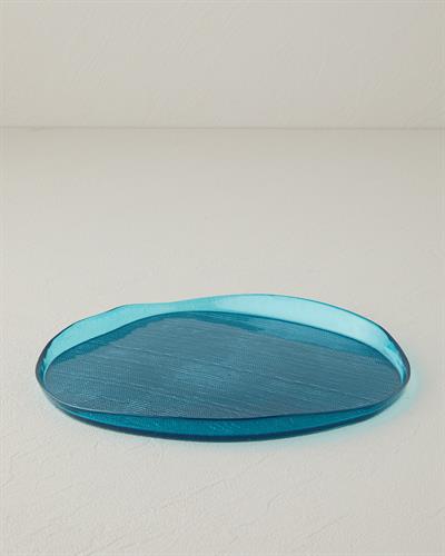 Coastal Charm Чиния За Торта Стъкло 21 см Светлосин