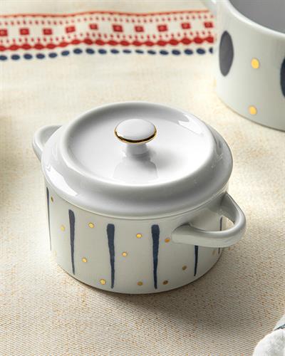 Coastal Lines Мини Тенджера Порцелан 12 см Син - Бял.