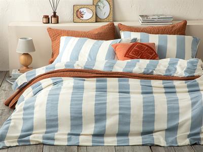 Coastal Side Спално Бельо Компле Единичен Размер, С Измиване На Части, Синьо, 160 X 220 Cm