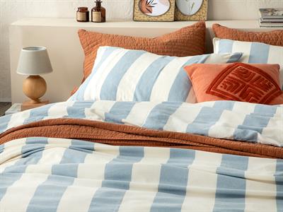 Coastal Side Спално Бельо Компле Единичен Размер, С Измиване На Части, Синьо, 160 X 220 Cm