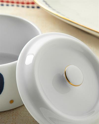 Coastal Spot Мини Тенджера Порцелан 14 см. Син - Бял.