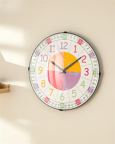 Çocuk Eğitici Стенен Часовник За Деца Момиче, Розово, 35 X 35 Cm
