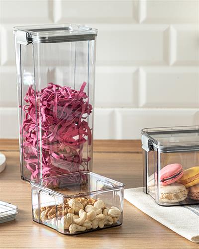 Colorato Съд За Съхранение 2 бр. Акрил 1800 мл Антрацит