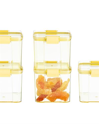Colorato Съд За Съхранение 2 бр. Акрил 700 мл Жълт