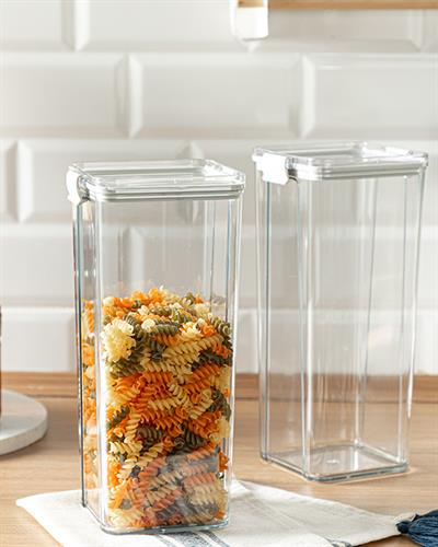 Colorato Съд За Съхранение 2 бр. Акрил 1800 мл Сив