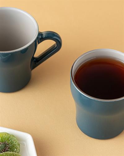 Colorest Чаша 2Бр., Стъкло, Синьо-Сиво, 210 Ml