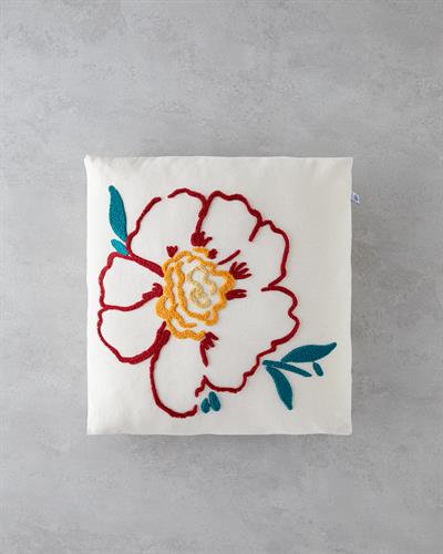 Colorful Flowers Калъфка Декоративн Възглавница 45x45 см Натурален..