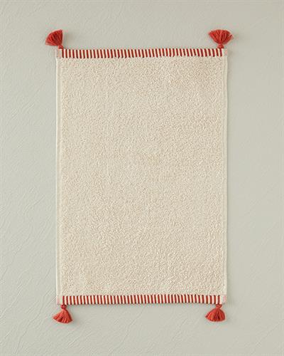 Colorful Lines Кърпа За Ръце С пискюли Памучен 30x45 см Светлобежов - Керемиден