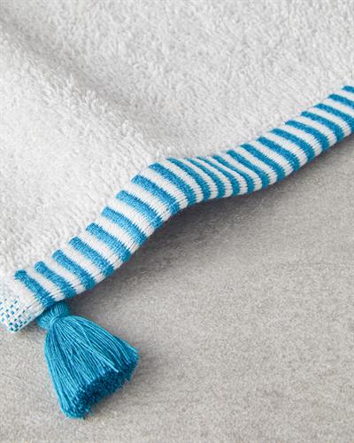 Colorful Lines Кърпа За Ръце С пискюли Памучен 30x45 см Екрю - Син