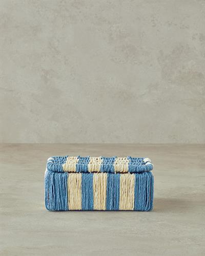 Colorful Striped Декоративна Кутия Хартиено влакно 11x15x5 см Морскосин