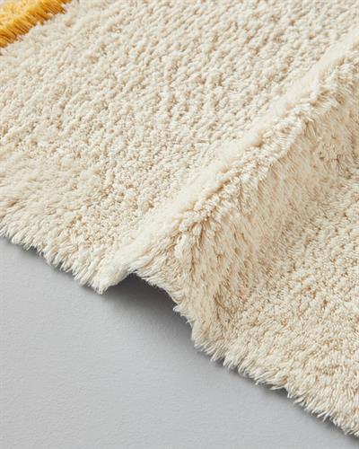 Colorful Striped Постелка За Баня Памучен Памучен 50x80 см Екрю