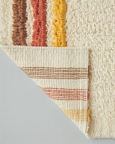 Colorful Striped Постелка За Баня Памучен Памучен 50x80 см Екрю