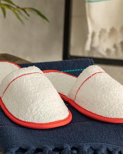 Colourful Cotton Binding Spa Slippers 36-40 Brick Red