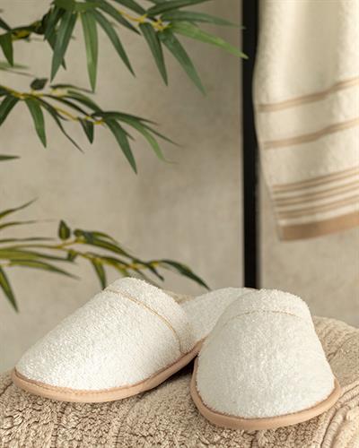 Colourful Cotton Binding Spa Slippers 36-40 Beige