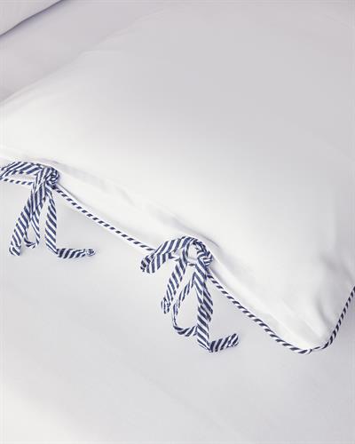 Comfy Plain Спален Комплект Двоен Оксфорд Багрени нишки 200x220 см Бял - Морскосин