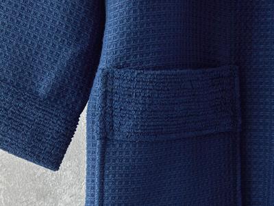 Como Комплект Халат За Баня Одеяло пике Микропамук L-XL Морскосин