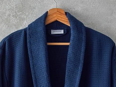 Como Комплект Халат За Баня Одеяло пике Микропамук L-XL Морскосин