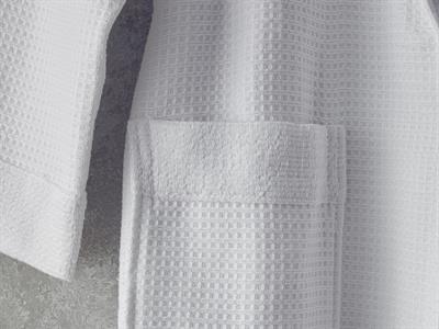 Como Комплект Халат За Баня Одеяло пике Микропамук S-M Бял