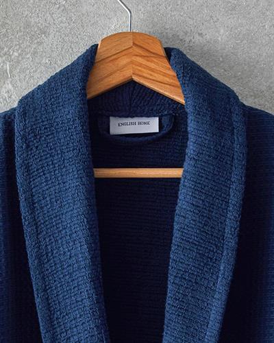 Como Комплект Халат За Баня Одеяло пике Микропамук S-M Морскосин