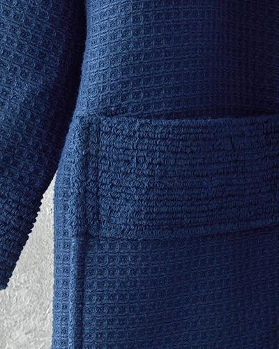 Como Комплект Халат За Баня Одеяло пике Микропамук S-M Морскосин