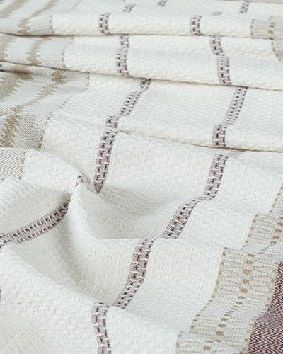 Contemporary Покривка Двоен Размер, Боядисана Нишка, Бежово-Бордовочервено, 200 X 220 Cm