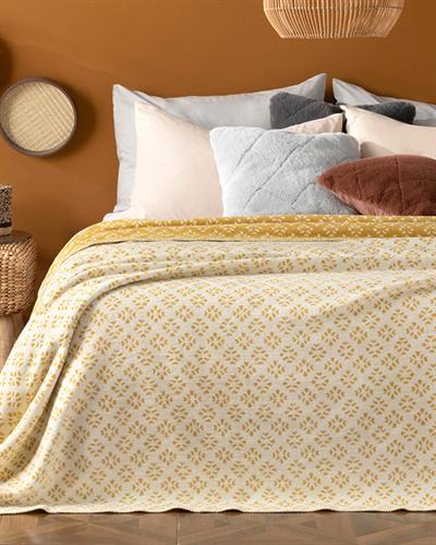Cool Diamonds Одеяло Единичен Памучен 150x200 см Горчица
