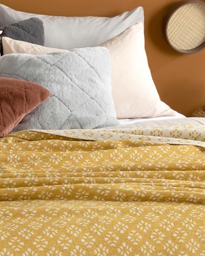 Cool Diamonds Одеяло Единичен Памучен 150x200 см Горчица