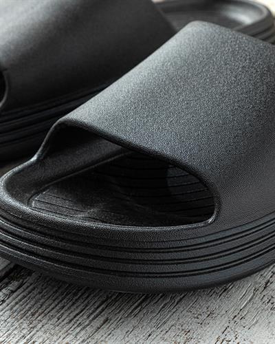 Cool Pvc Mens Outdoor Slippers 43 Black