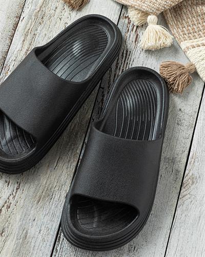 Cool Pvc Mens Outdoor Slippers 43 Black