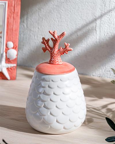 Coral Декоративна Кутия 11,4x11,4x17,2 см Оранжев