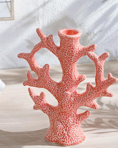 Coral Свещник 19x7x20,5 см Оранжев