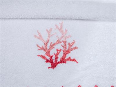 Coral ХАВЛИЯ ЗА ЛИЦЕ Бродирани 50x80 cm White-Coral