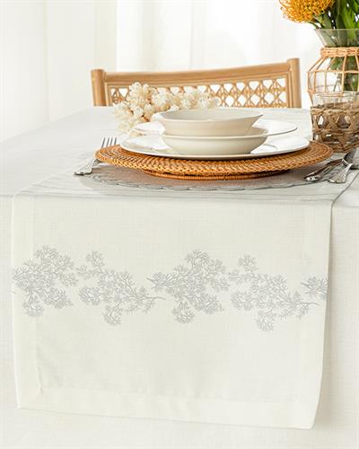 Coral Reef Ранър Полиестер, Бяло- Сиво, 40 X 150 Cm