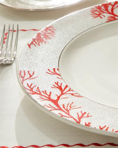 Coral Reef Супла Bone Порцелан, Сиво-Червено, 32 Cm