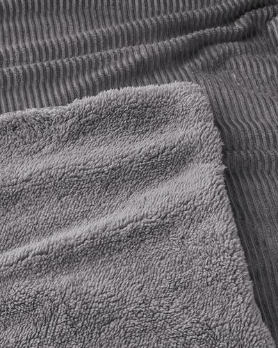 Corduroy Тв Одеяло Кадифе с Шерпа 120x160 см Сив