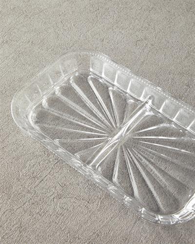 Cosmos Плато За Предястия С 2 отделения Стъкло 25x15 см Прозрачен