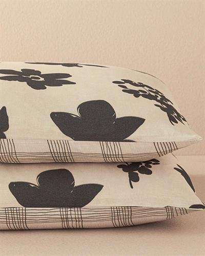 Cosmos Garden Калъфка За Възглавница 2 бр. Мек памук с дигитална щампа 50x70 см Бежов