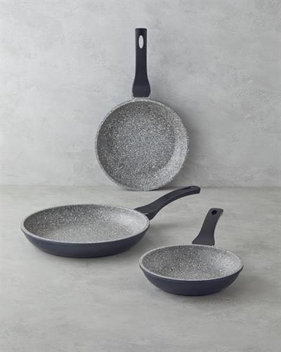 Комплект Тигани 3 бр. Премиум 20-24-28 см Сив