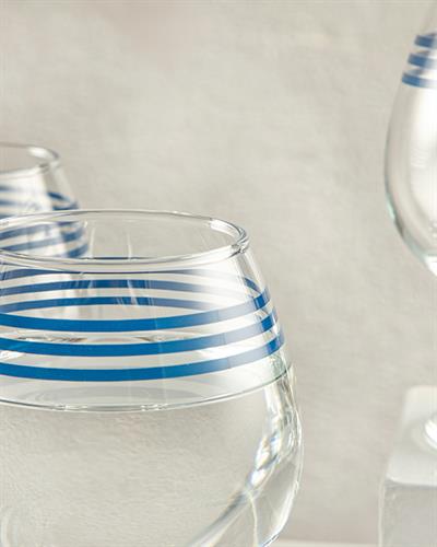 Cosy Lines Водна Чаша 3 Броя Заедно С Кафето, Стъкло, Синьо, 390 Ml