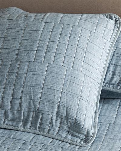 Cosy Rectangles Покривка За Легло Комплект Единичен Размер, Жакард, Синьо, 160 X 240 Cm