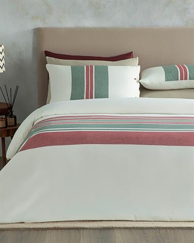 Cosy Stripe Спално Бельо Компле Двоен Размер, Winter Soft, Червено-Зелено, 200 X 220 Cm