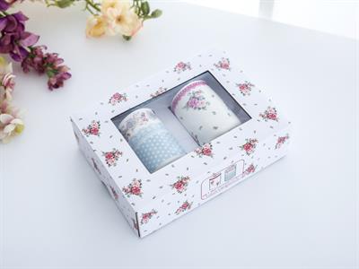 Cottage Garden Съд за Поправки 2 комплект New Bone China 6,3x6,3x18,8 cm Pink