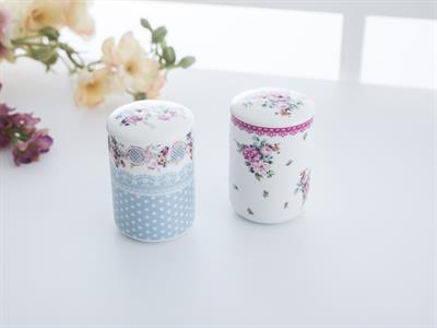 Cottage Garden Съд за Поправки 2 комплект New Bone China 6,3x6,3x18,8 cm Pink