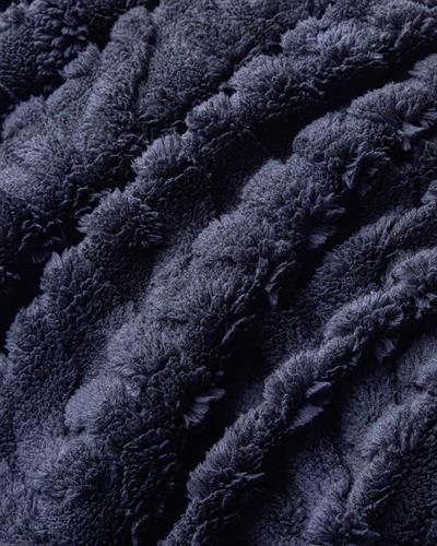 Cozy Braid Тв Одеяло Нарязана шерпа 120x170 см Черен