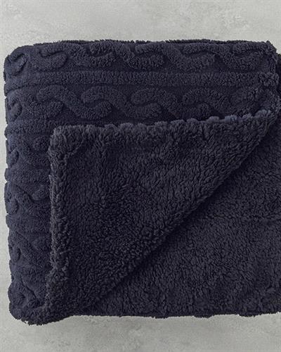 Cozy Braid Тв Одеяло Нарязана шерпа 120x170 см Черен