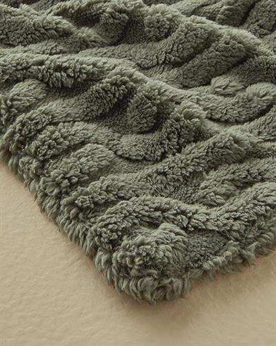 Cozy Braid Тв Одеяло Нарязана шерпа 120x170 см Маслиненозелен.