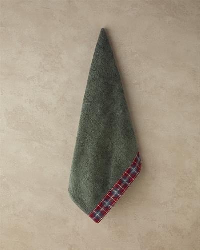 Cozy Plaid Кърпа За Лице С детайли каре Памучен 50x80 см Зелен