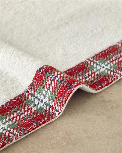 Cozy Plaid Кърпа За Лице С детайли каре Памучен 50x80 см Екрю